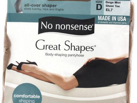 NO NONSENSE - Body Shaping Pantyhose Beige Mist Size D - 1 Pair Cheap