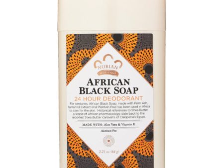 NUBIAN HERITAGE - African Black Soap 24 Hour Deodorant - 2.25 oz. (64 g) For Discount