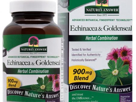 NATURE S ANSWER - Echinacea and Goldenseal Root - 90 Vegetarian Capsules Hot on Sale