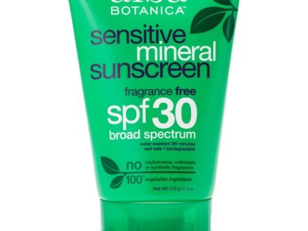 ALBA BOTANICA - Sensitive Mineral Sunscreen Fragrance Free, SPF 30 - 4 oz. (113 g) Online Sale