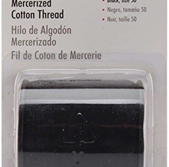 SINGER - Mercerized Cotton Thread Black Size 50 - 175 Yards on Sale