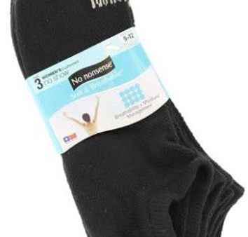 NO NONSENSE -  Soft and Breathable Cushioned No Show Socks Black - 3 Pairs Cheap