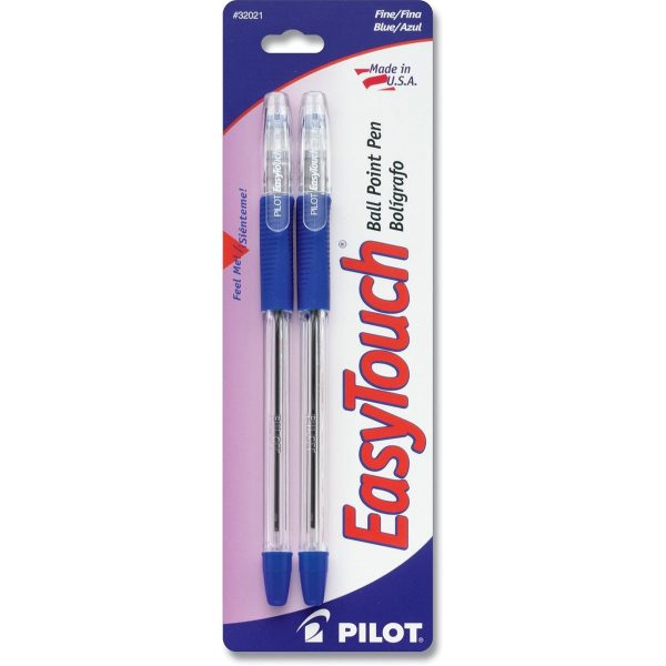 EASY TOUCH - Ball Point Stick Pens, Fine Point, Blue Ink  - 2 Pens Hot on Sale