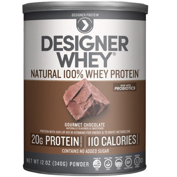 DESIGNER WHEY - 100% Premium Whey Protein Powder, Gourmet Chocolate - 12 oz. (340 g) on Sale