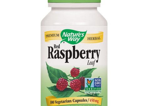 NATURES WAY - Red Raspberry Leaves 450 mg - 100 Vegetarian Capsules Online now