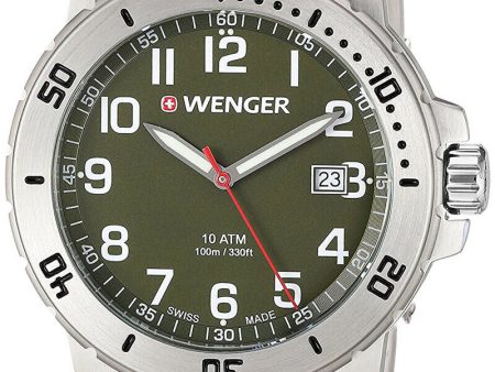 Wenger 01.1341.107 Green Dial Silver Tone Stainless Steel Bracelet Men s Watch Online Sale