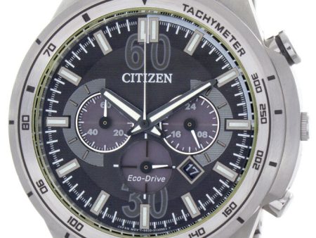 Citizen GN-4W-S Eco Drive Grey Dial Stainless Steel Bracelet Men s Watch Fashion