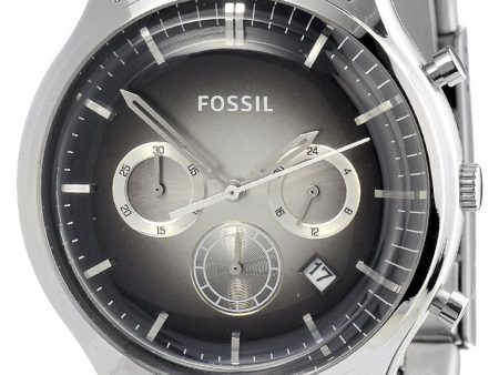 Fossil FS4673 Ansel Black Dial Stainless Steel Chronograph Men s Watch Hot on Sale