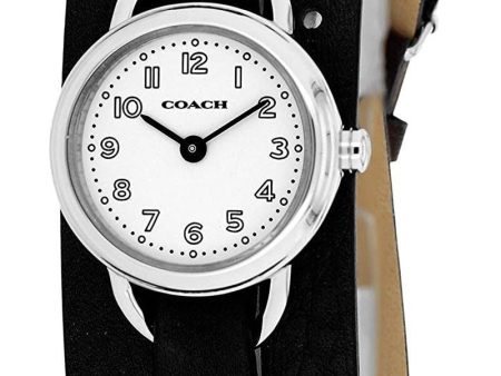 Coach 14501982 Classic White Dial Black Leather Strap Women s Watch For Discount