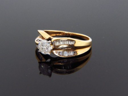 .46ct 14k Solid Yellow Gold Natural Round Diamond Chanel Set Engagement Ring Supply