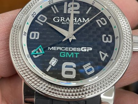 Graham Mercedes Automatic Black Carbon Fiber Dial Rubber Strap Watch AN-2MECS Sale