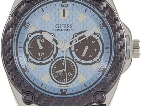 Guess U1058G5 Legacy Blue Dial Brown Leather Stainless Steel Strap Women s Watch Discount