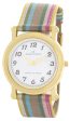 Anne Klein Womens White Dial Multi color Fabric Strap Quartz Watch 10 6840 For Sale