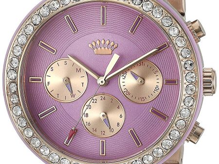 Juicy Couture 1901335 Purple Dial Rose Gold Stainless Chronograph Women s Watch Online now