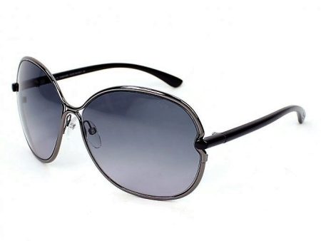 Tom Ford Leila Sunglasses Gun Metal Frame Gradient Lens FT222 08B 63-14 125 Fashion