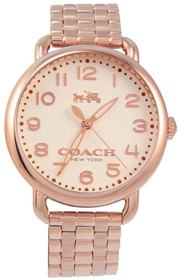 Coach 14502262 Delancey White Dial Rose Gold Stainless Steel Women s Watch Discount